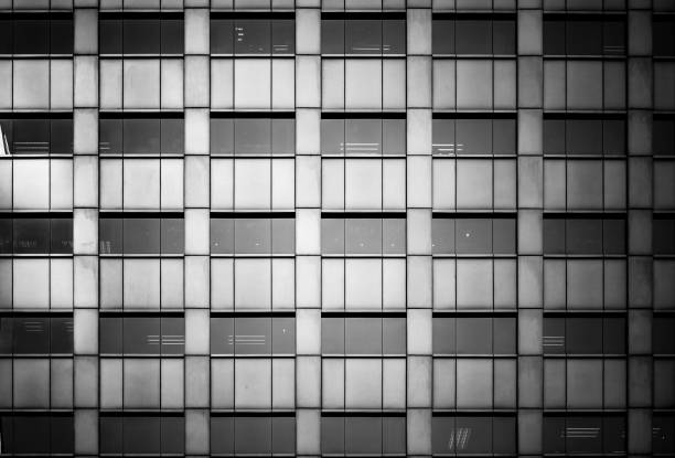istock windows of business building with B&W color 640966912