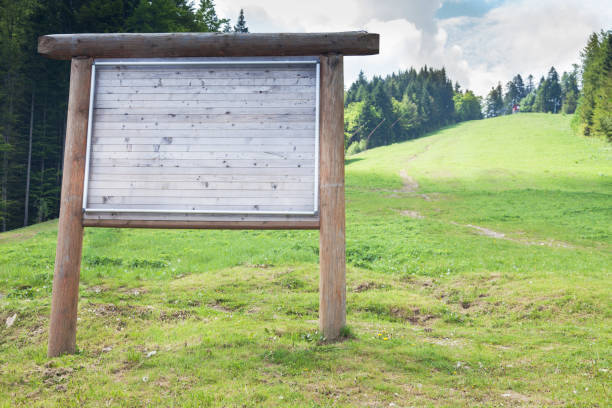 istock Advertising billboard outside the mountain in the summertime 640969912