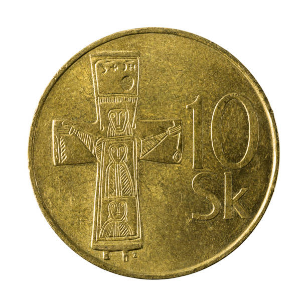 istock 10 slovak koruna coin (2003) obverse isolated on white background 640975000