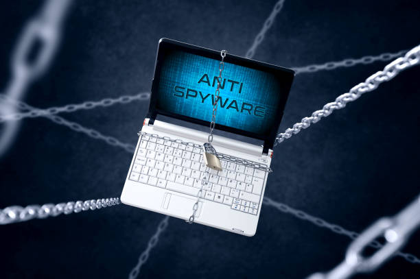istock Chained laptop with 