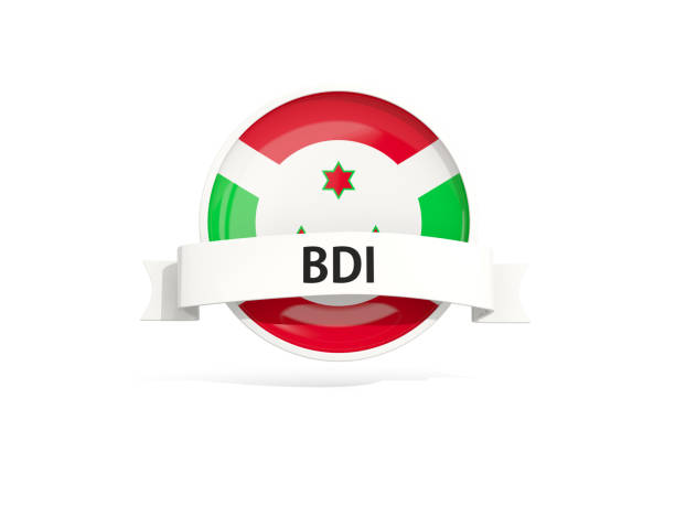 Map of Burundi, filled with the national flag