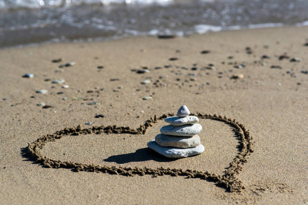 istock Heart on beach with stones 640981218