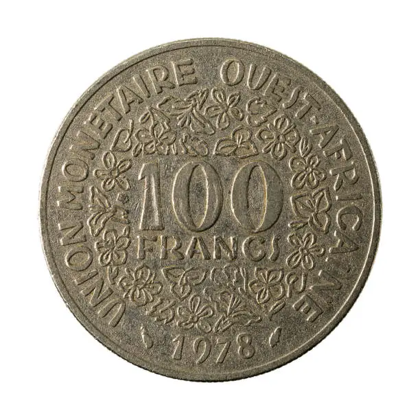 Photo of 100 central african CFA franc coin (1978) obverse