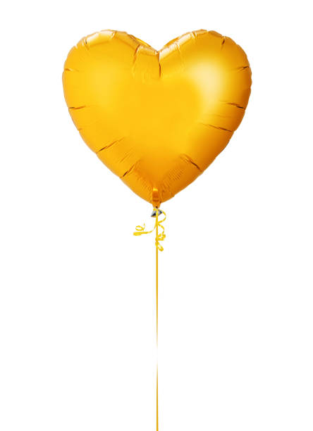 istock Golden heart shape balloon 640986852