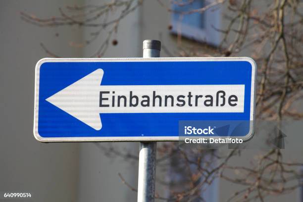 Einbahnstrassenschild Stock Photo - Download Image Now - Arrow - Bow and Arrow, Bremen, Germany