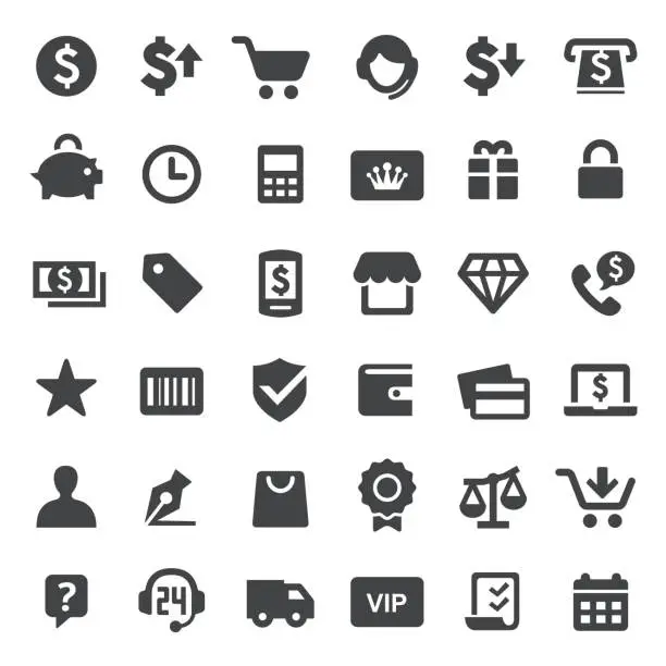 Vector illustration of Shopping Icons - Big Series