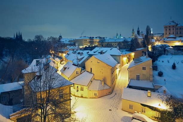 istock Amazing winter morning in Prague 640998422