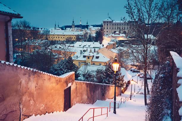 istock Amazing winter morning in Prague 640998468