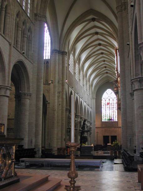 istock Brussels - Central nave of the Cathedral 640999358