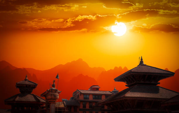 Temples of Durbar Square in Bhaktapur, Kathmandu valey, Nepal.