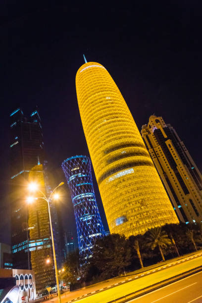 istock Skyline of Doha, Qatar at night 641008492