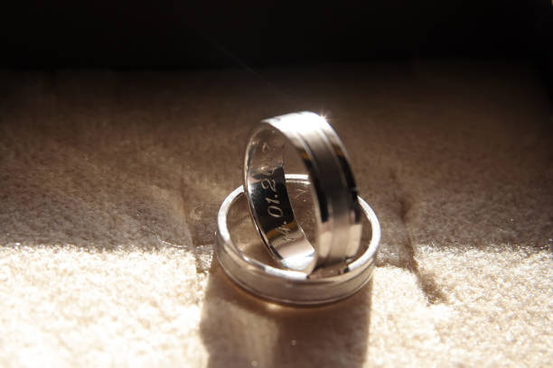 istock Wedding rings. White gold Wedding Rings. 641008616