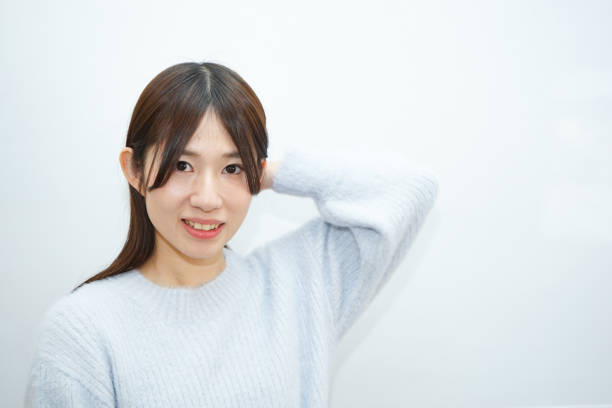 istock Young woman on the white background 641016842