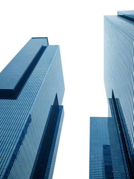 istock Common modern business skyscrapers, isolated on white background 641017980