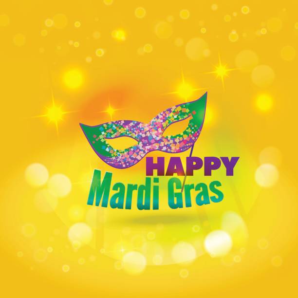 Happy Mardi Gras Happy Mardi Gras holiday background for card, for carnival party poster, banner, decor. Vector illustration hyde park flowers stock illustrations