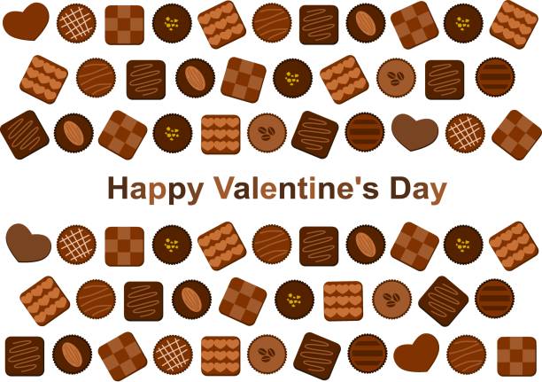 sevgililer günü (çikolata) gösteren resim - çikolata illüstrasyonlar stock illustrations