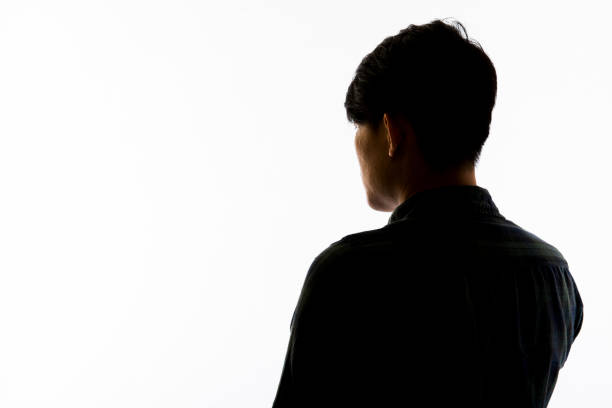 istock Silhouette man portrait, concept of unknown, anonymous, unnamed etc 641024084
