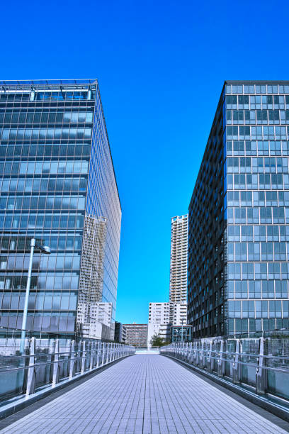 istock Office buildings and pedestrian bridges 641024204