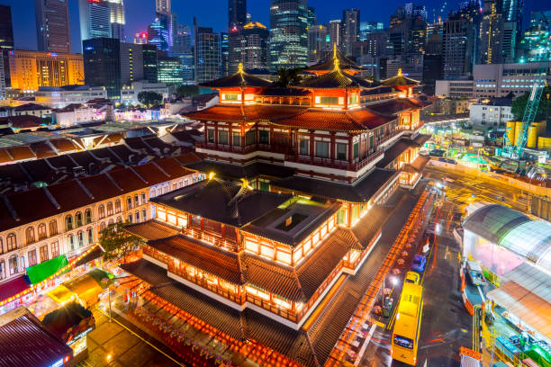 istock Chinatown in Singapore city at night 641024698