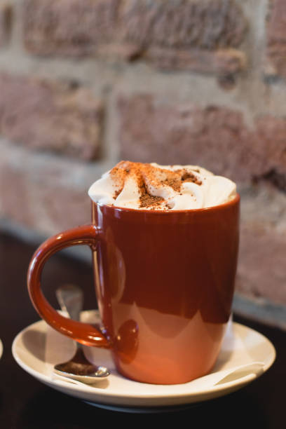 istock Coffee with whipped cream for breakfast with croissant 641025326