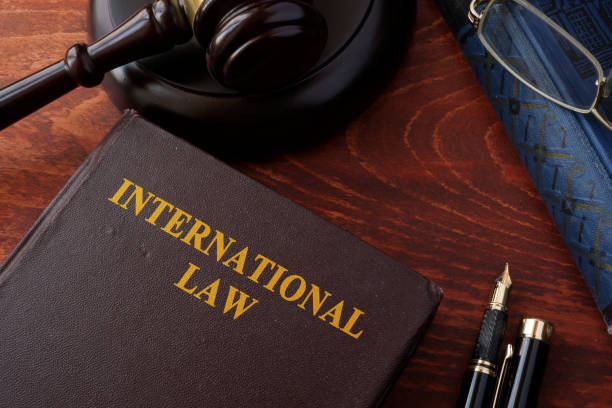 istock Book with title International law and a gavel. 641026438
