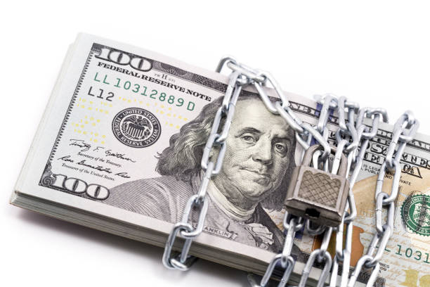 dollar with chain stock photo