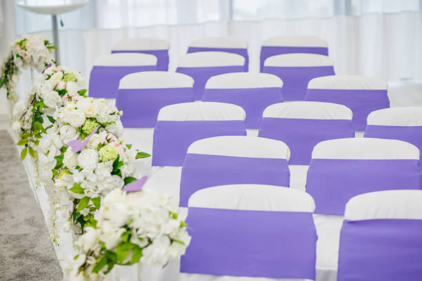 istock Chairs for the guest on the wedding 641032728
