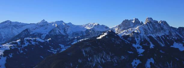 View from the Rellerli ski area towards mount Oldenhorn