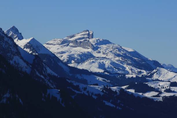 Snow covered mountains Tour d Ai and mount d Or
