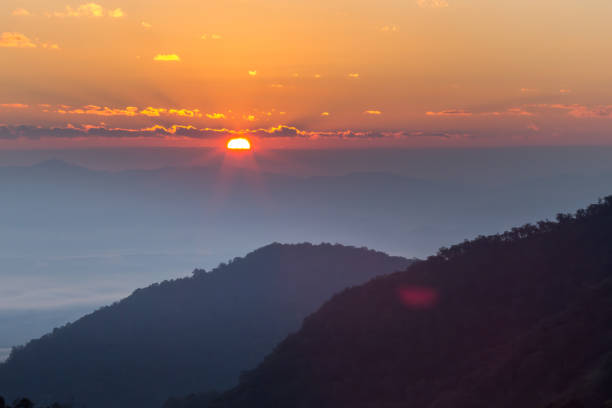 istock Sunrise fog on the mountain 641038382