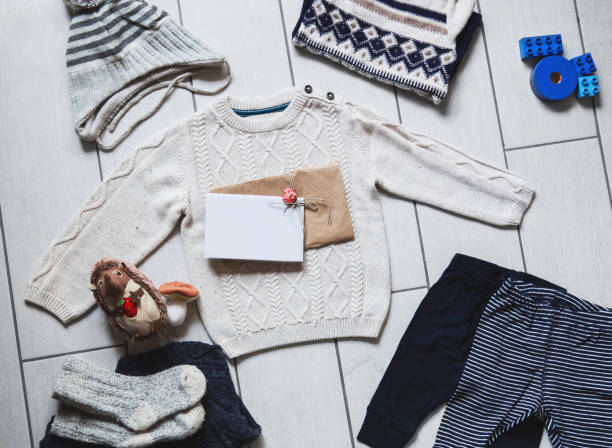 istock Autumn or winter children's outfit clothes. 641039842
