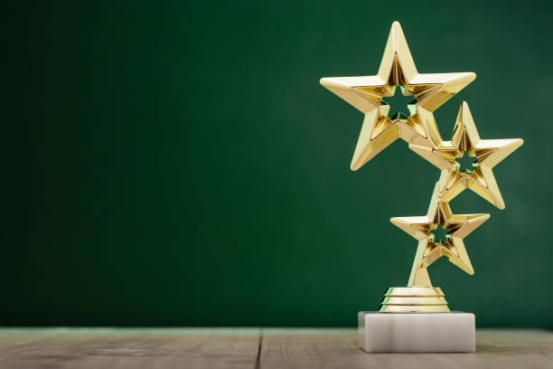 istock Gold winners award with three stars 641040248