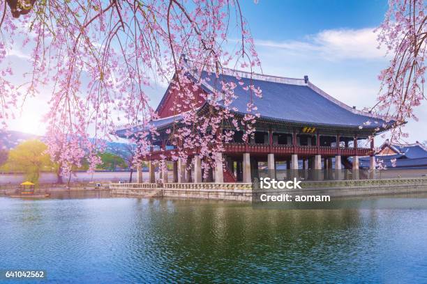 Palacio De Gyeongbokgung En Primavera Foto de stock y más banco de imágenes de Seúl - Seúl, Corea, Gyeongbokgung