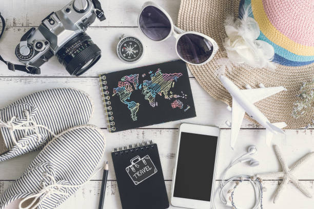 istock Traveler's accessories and items 641042974