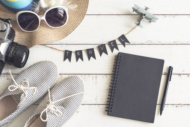istock Traveler's accessories and items 641043350