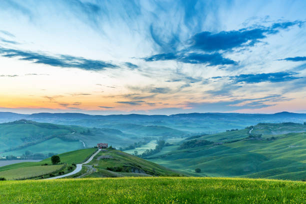 istock Italian valley in the dawn light 641045110