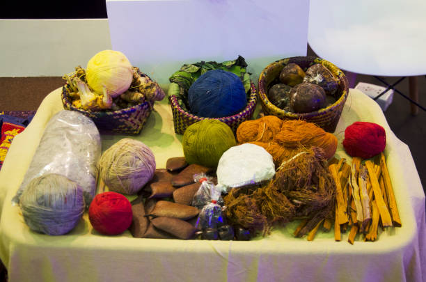 istock Cotton yarn ball dye natural color 641046160