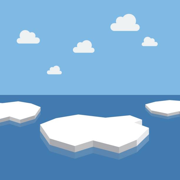 ilustrações, clipart, desenhos animados e ícones de blocos de gelo no mar - placa de gelo