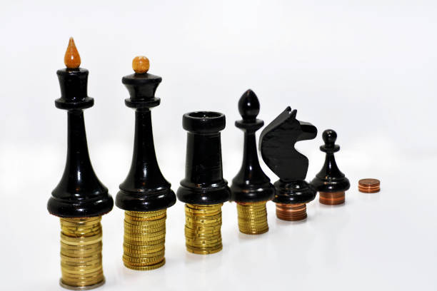 istock Abstract composition of chess and money. 641051388