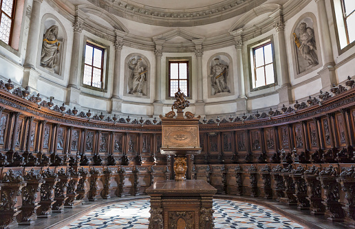 Sacristy Church of San Giorgio Maggiore interior in Venice, Italy.