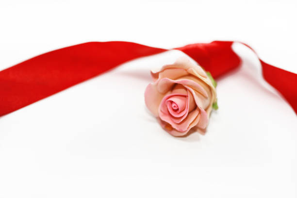 Abstract composition of preparing to Valentine day. Isolated on white background.