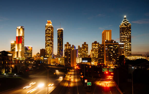istock Downtown Atlanta Georgia Cityscape Night Skyline 641055898