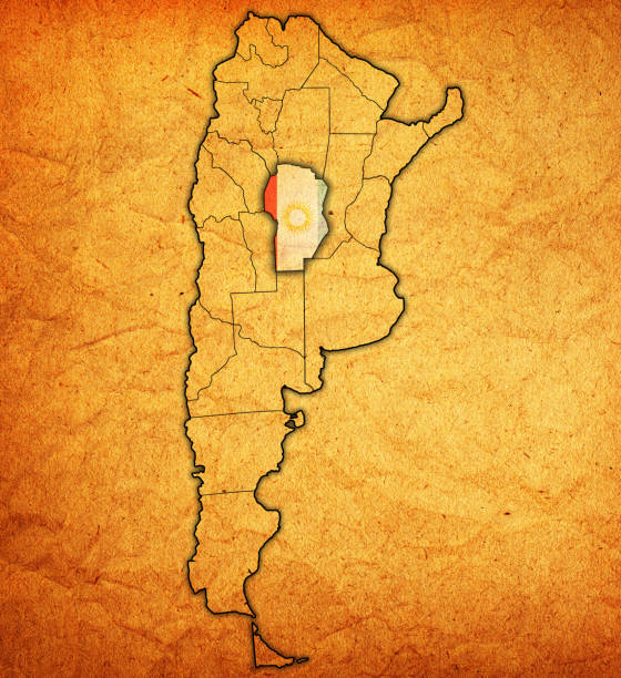 cordoba region cordoba region with flag on map of administrative divisions of argentina cordoba argentina stock illustrations