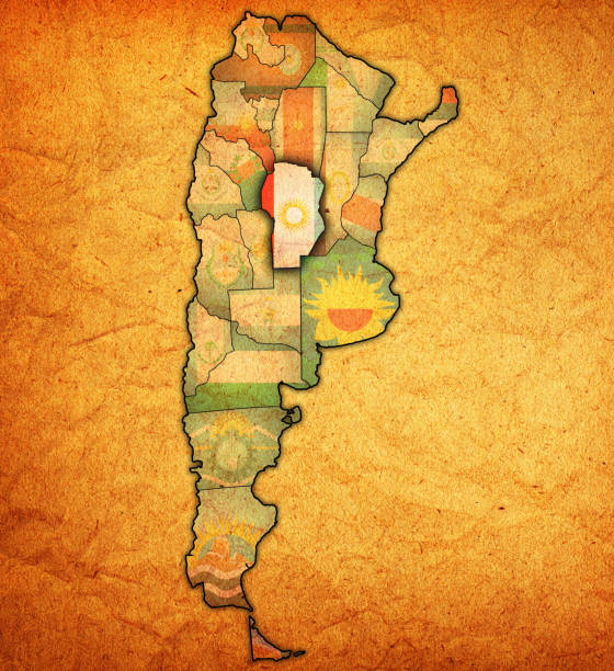 cordoba region cordoba region with flag on map of administrative divisions of argentina cordoba argentina stock illustrations