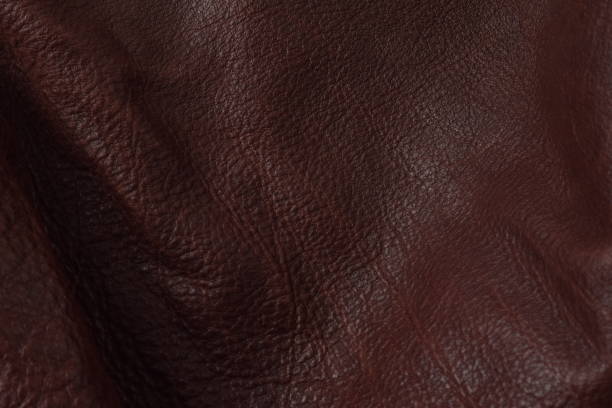 istock Genuine natural dark brown leather texture. 641061472