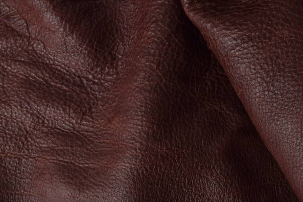 istock Genuine natural dark brown leather texture. 641061558