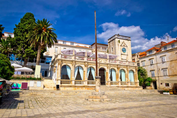 istock Hvar central square landmarks view, Dalmatia, Croatia 641062400