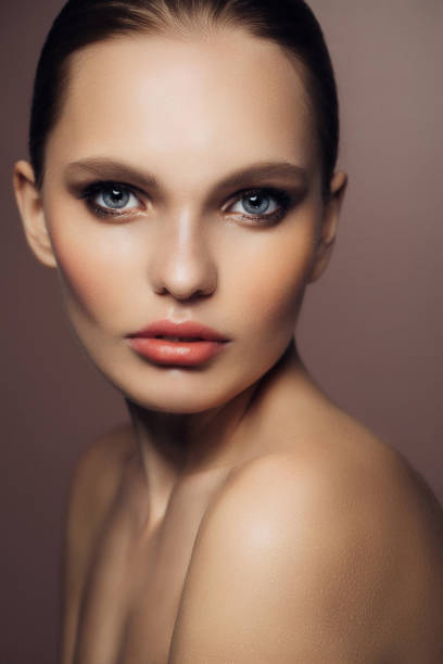 istock Beautiful woman on light background 641064546