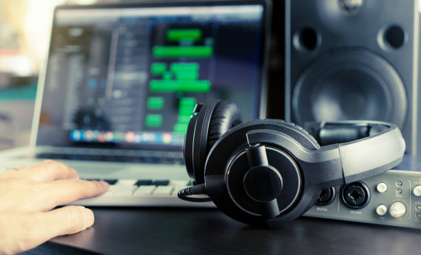istock Musician is working on his home music work station 641076174