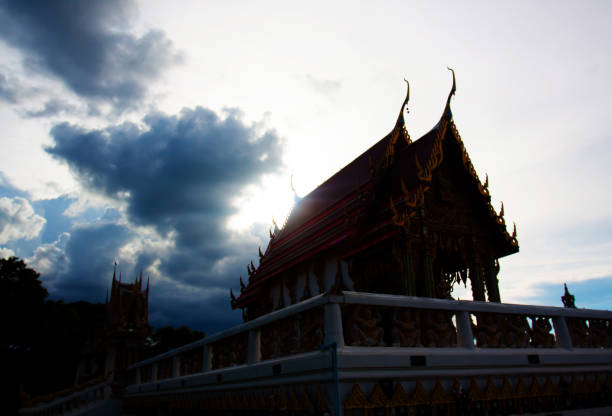 Beautiful Wat Thai golden temple, Photharam Ratchaburi Thailand